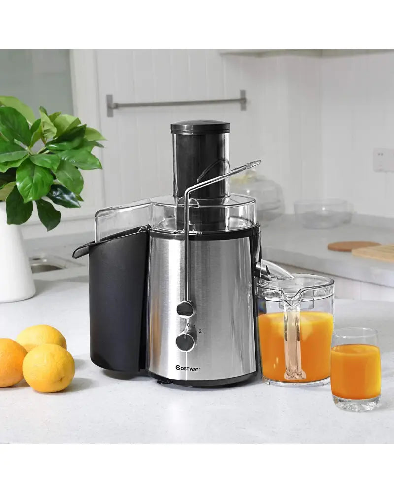 2 Speed Electric Juice Press for Fruit and Vegetable - Silver - Juicers & Coffee Machines