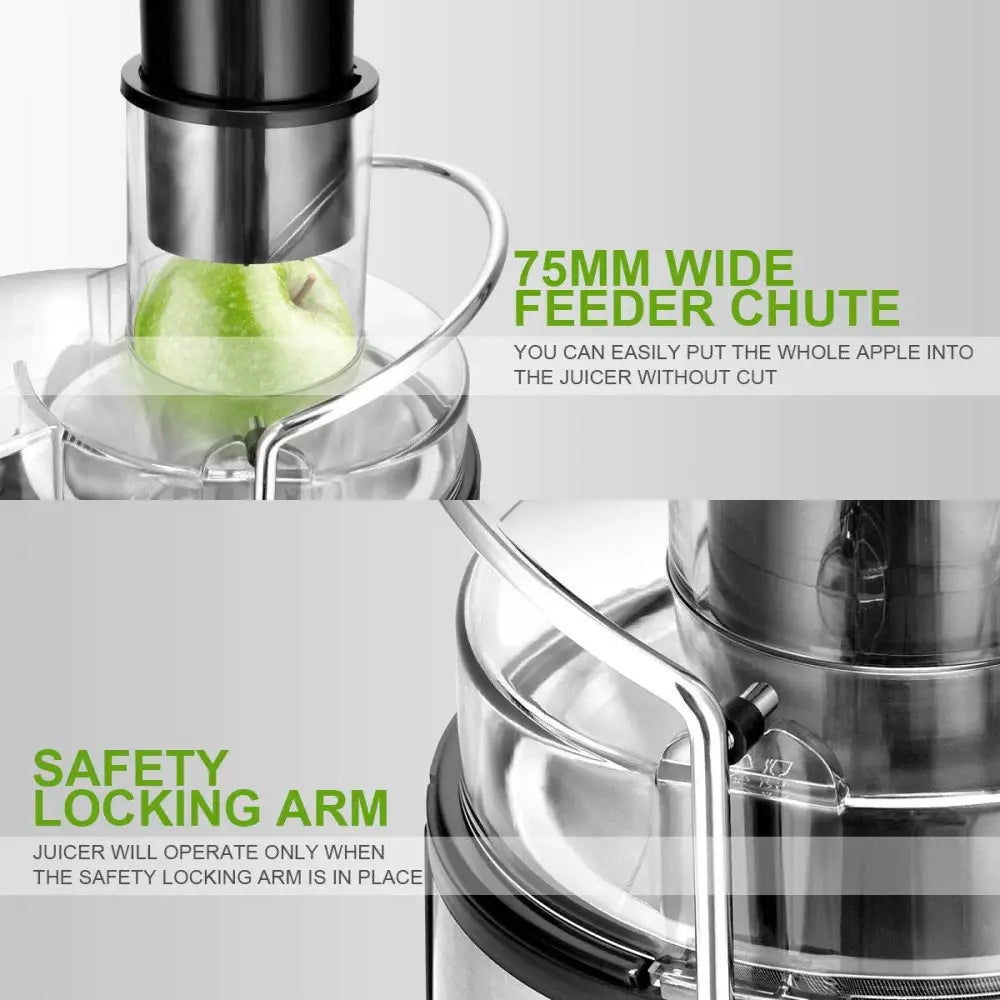 2 Speed Electric Juice Press for Fruit and Vegetable - Silver - Juicers & Coffee Machines