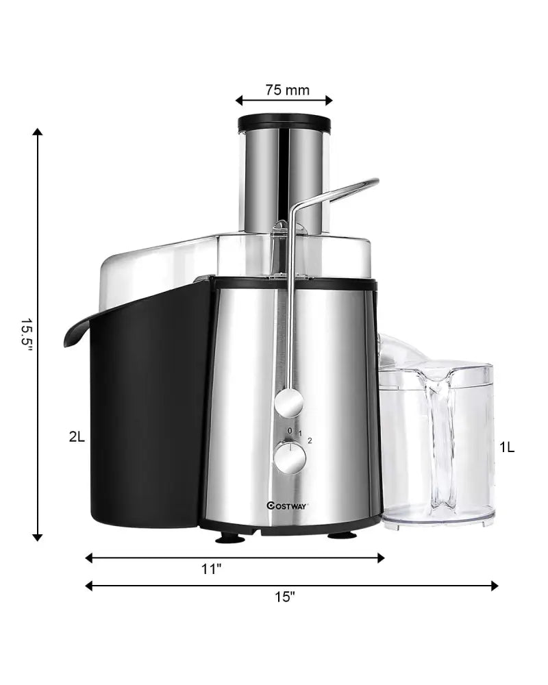 2 Speed Electric Juice Press for Fruit and Vegetable - Silver - Juicers & Coffee Machines