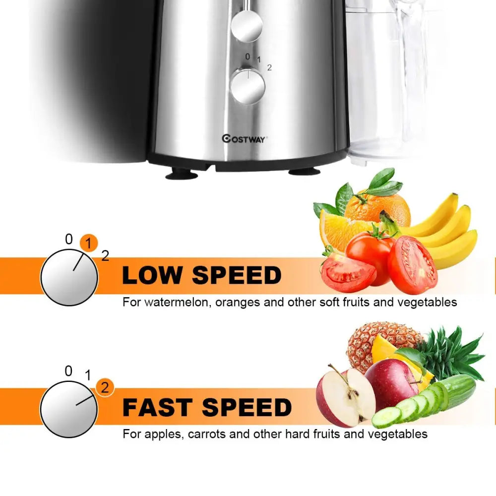 2 Speed Electric Juice Press for Fruit and Vegetable - Silver - Juicers & Coffee Machines