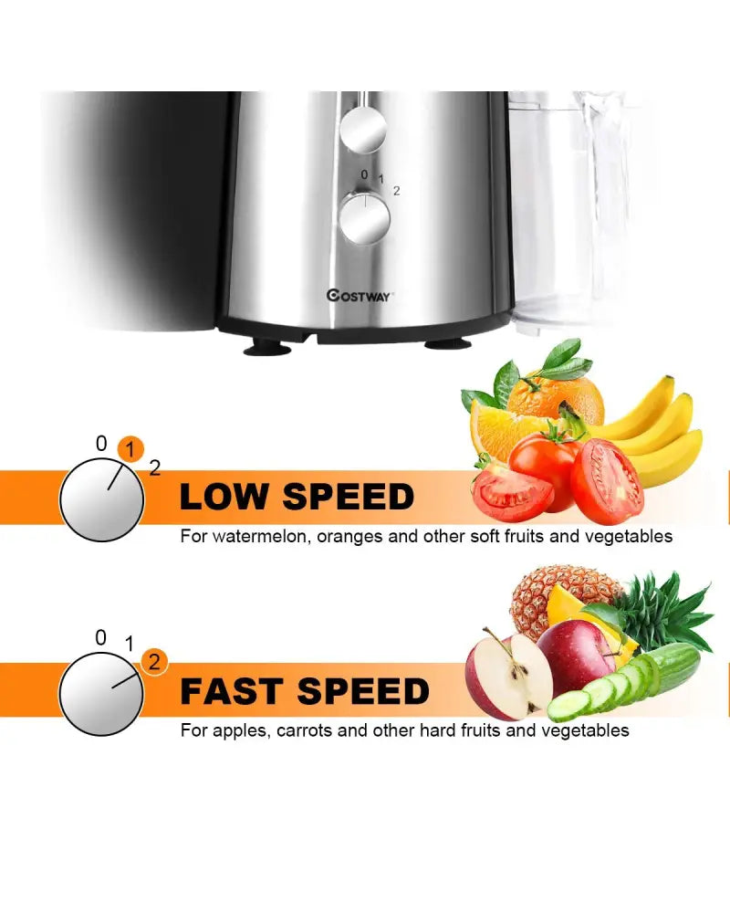2 Speed Electric Juice Press for Fruit and Vegetable - Silver - Juicers & Coffee Machines
