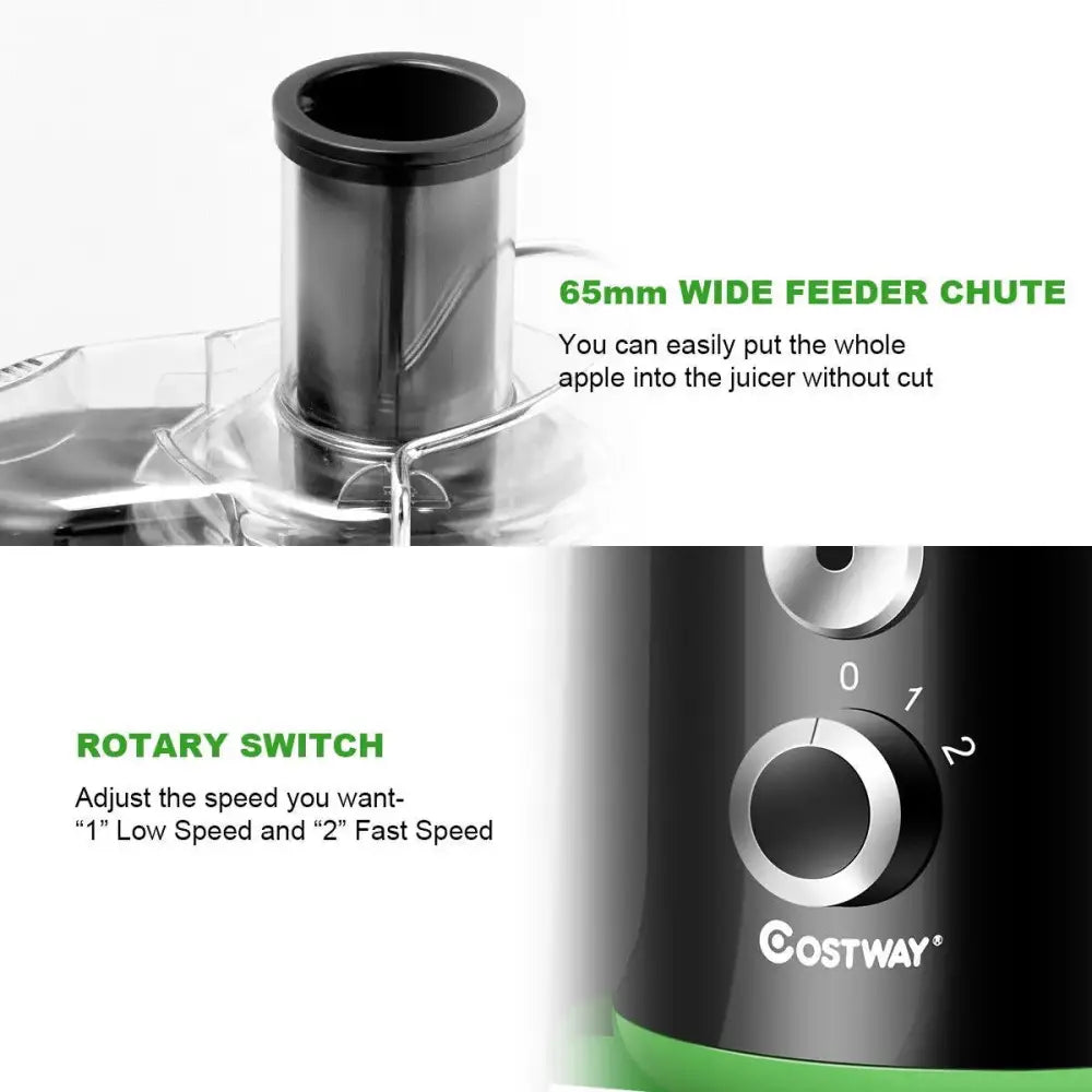 2 Speed Wide Mouth Fruit and Vegetable Centrifugal Electric Juicer Costway