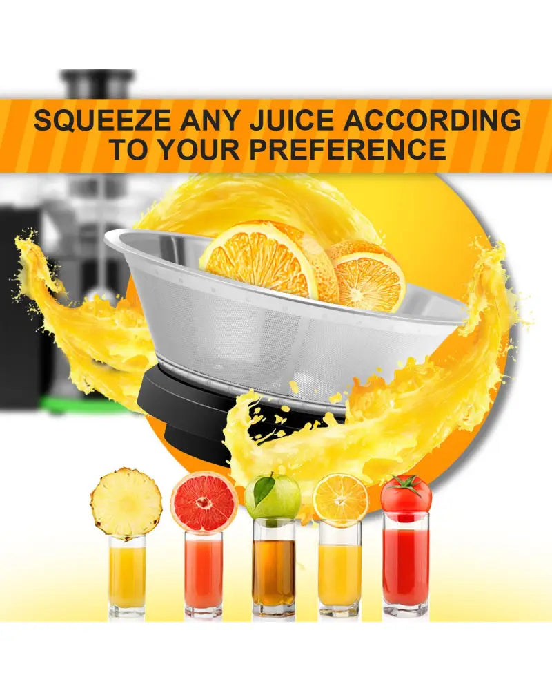 2 Speed Wide Mouth Fruit and Vegetable Centrifugal Electric Juicer - Black - Juicers & Coffee Machines