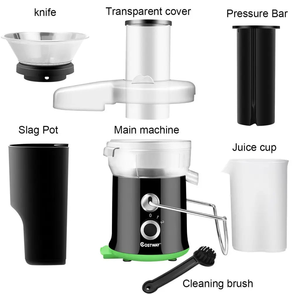 2 Speed Wide Mouth Fruit and Vegetable Centrifugal Electric Juicer - Black - Juicers & Coffee Machines