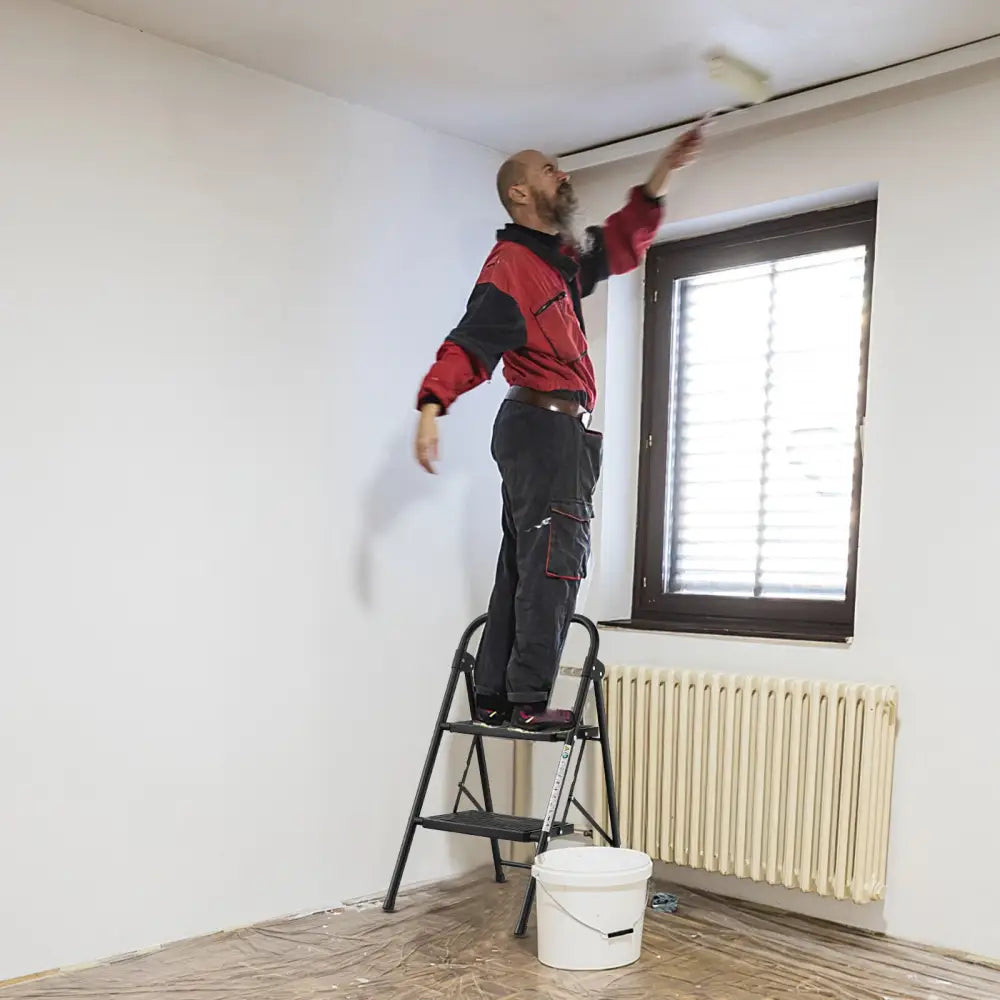 2-Step/3-Step Ladder with Wide Anti-Slip Pedal-2-Step - Black - Ladders