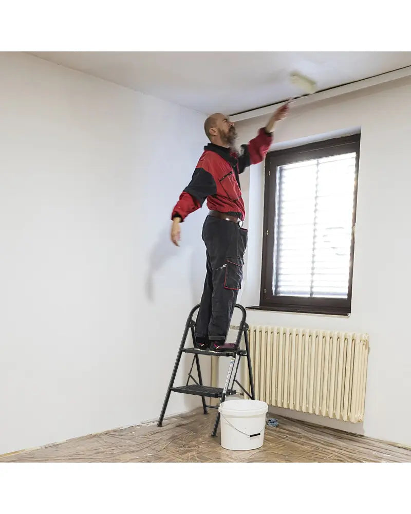 2-Step/3-Step Ladder with Wide Anti-Slip Pedal-2-Step - Black - Ladders
