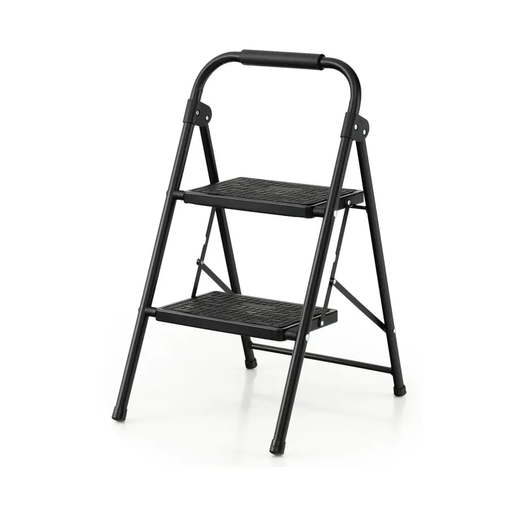 2-Step/3-Step Ladder with Wide Anti-Slip Pedal-2-Step - Black - Ladders