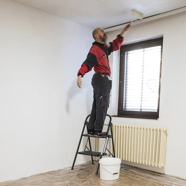 2-Step/3-Step Ladder with Wide Anti-Slip Pedal-2-Step - Black - Ladders