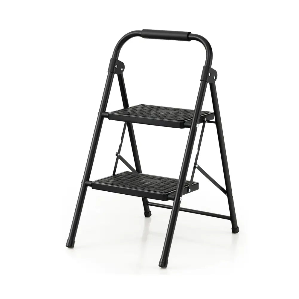 2-Step/3-Step Ladder with Wide Anti-Slip Pedal-2-Step - Black - Ladders