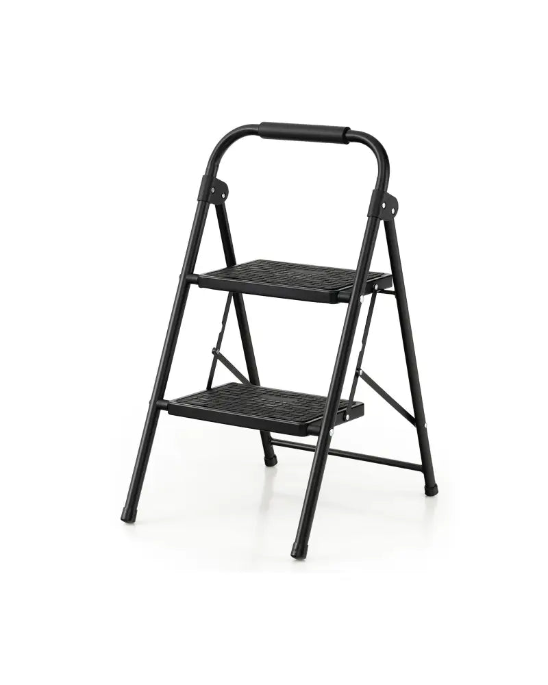 2-Step/3-Step Ladder with Wide Anti-Slip Pedal-2-Step - Black - Ladders