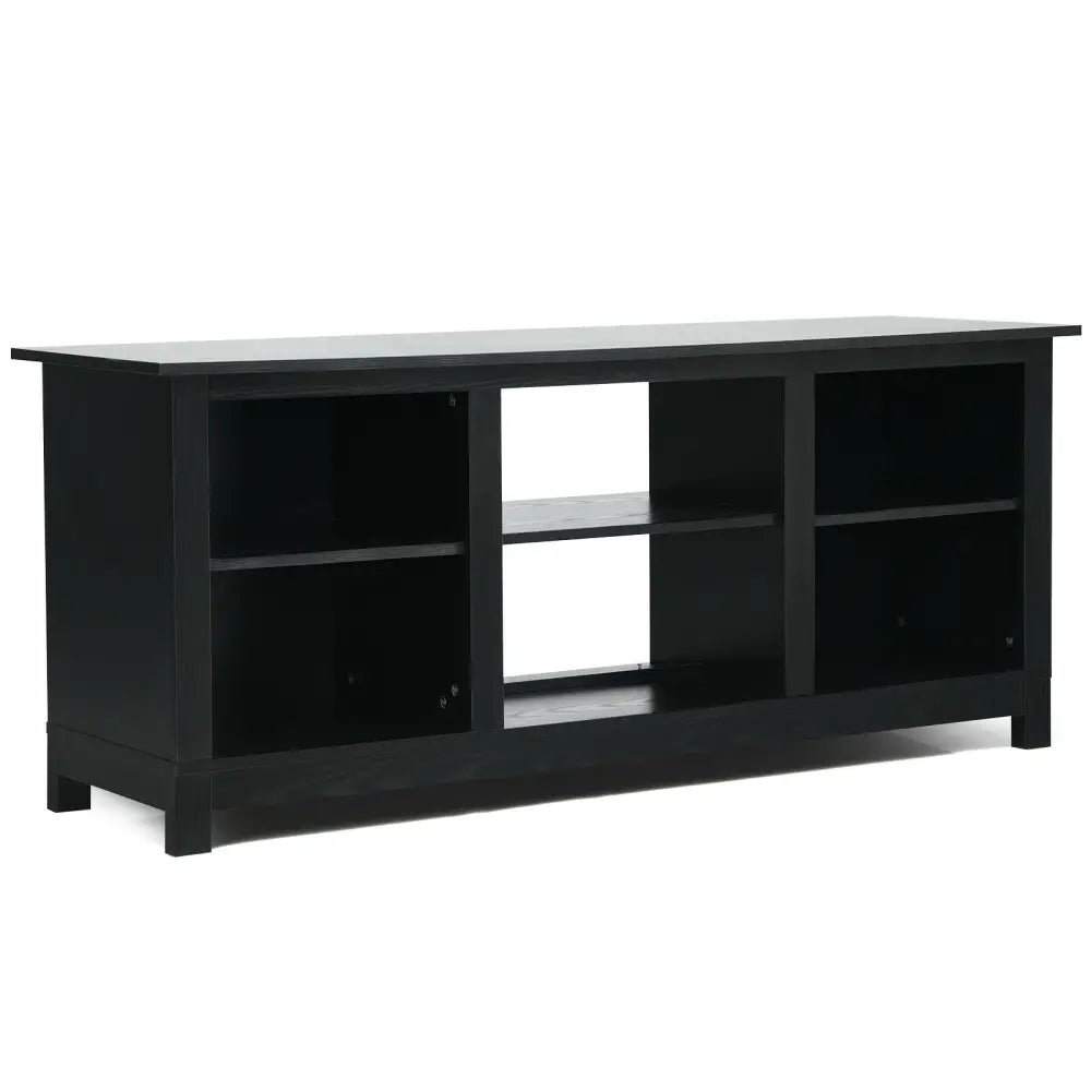2-Tier 58 Inches TV Stand Entertainment Media Console Center-Black - Black - Entertainment Centers & TV Stands