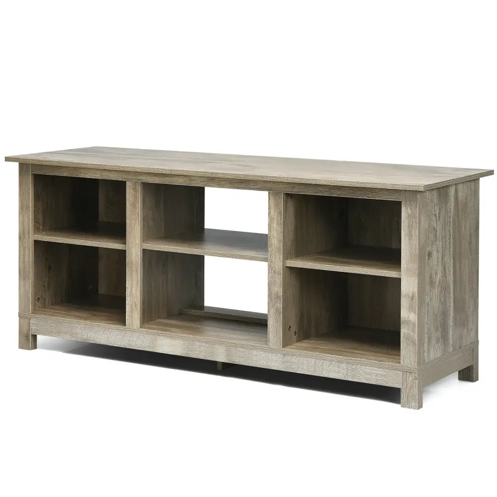 2-Tier 58 Inches TV Stand Entertainment Media Console Center-Gray - Gray - Entertainment Centers & TV Stands