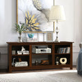 2-Tier 58 Inches TV Stand Entertainment Media Console Center-Walnut - Walnut - Entertainment Centers & TV Stands