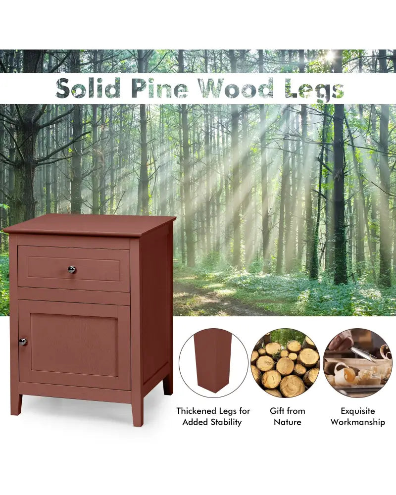 2-Tier Accent Table with Spacious Tabletop-Walnut - Walnut - Nightstands
