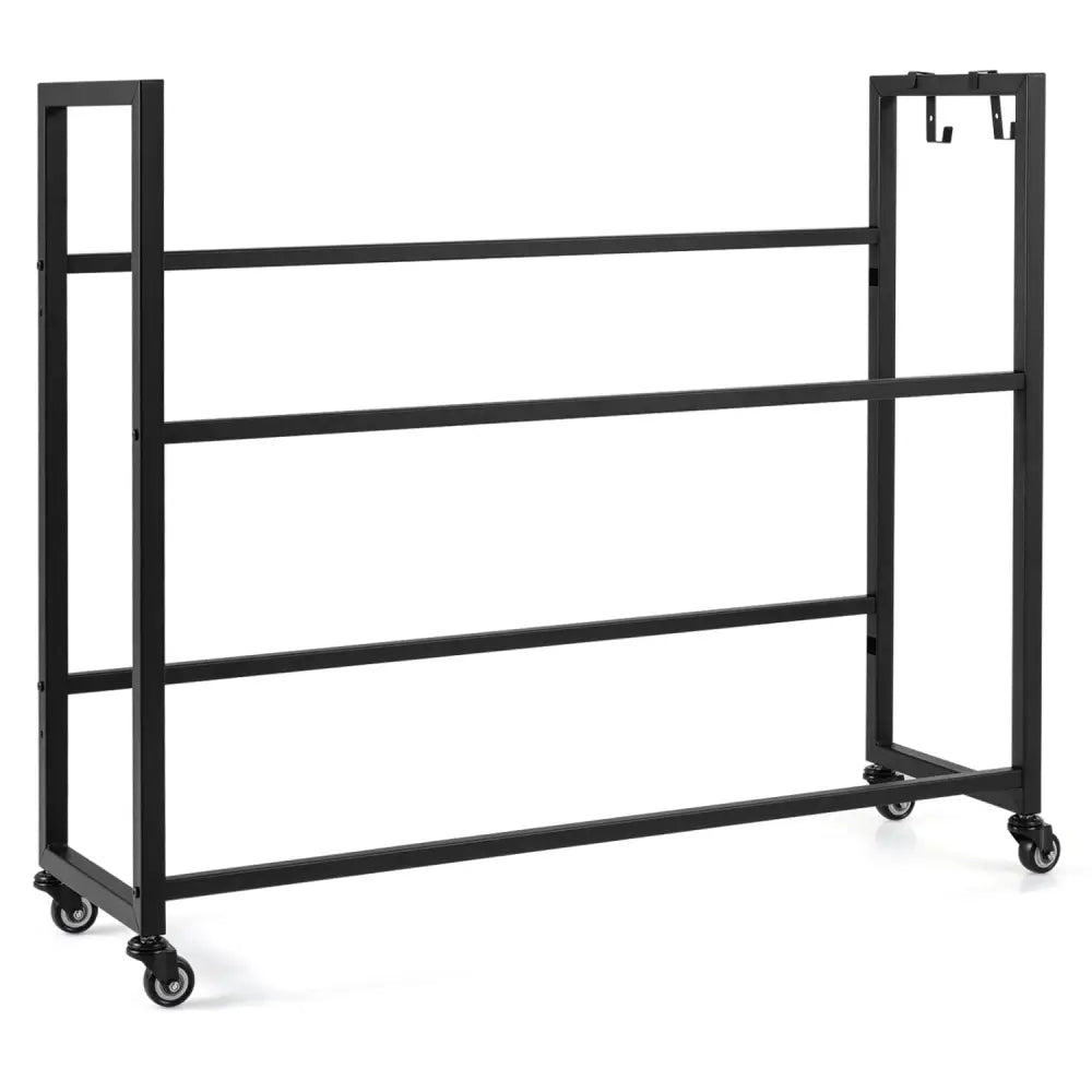 2-Tier Drink Crate Rack with 4 Universal Wheels for Beer and Water Kitchen and Bar-Black - Black - Kitchen Organization