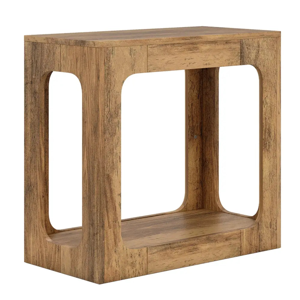 2-Tier End Table with Storage Shelf for Living Room-Oak - Oak - End & Side Tables