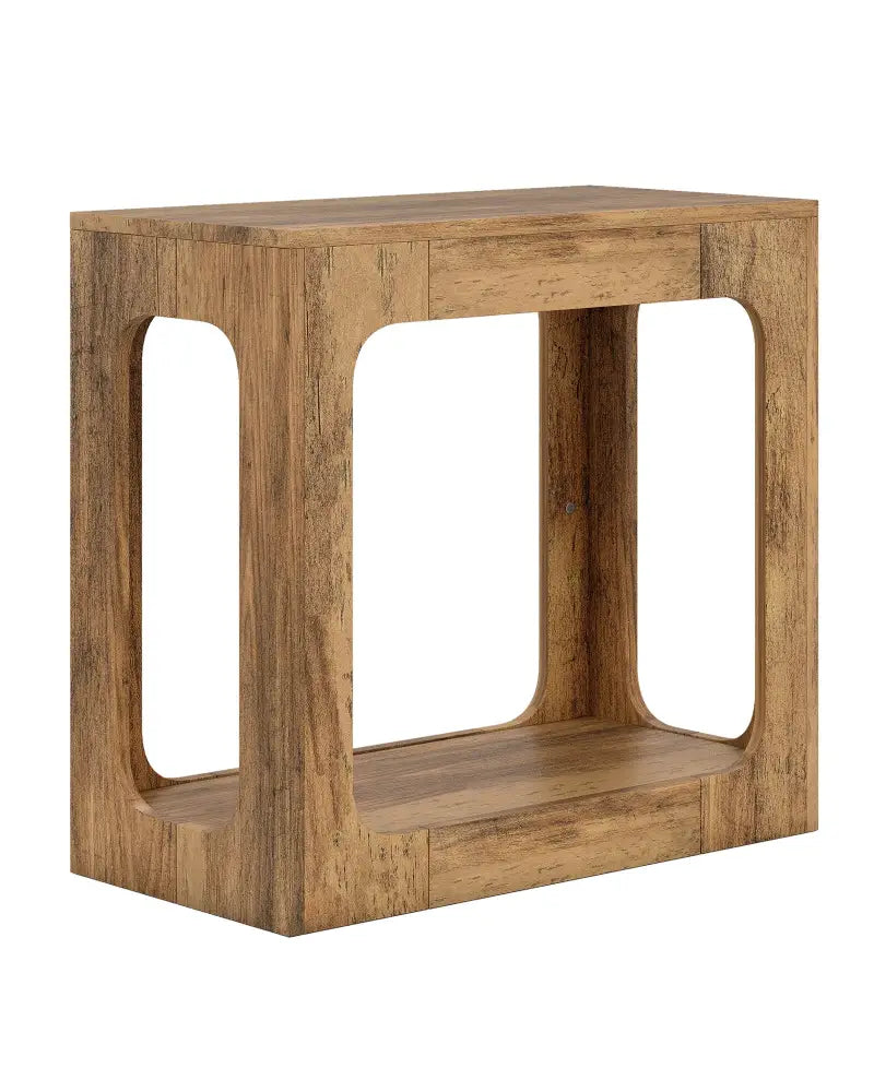 2-Tier End Table with Storage Shelf for Living Room-Oak - Oak - End & Side Tables