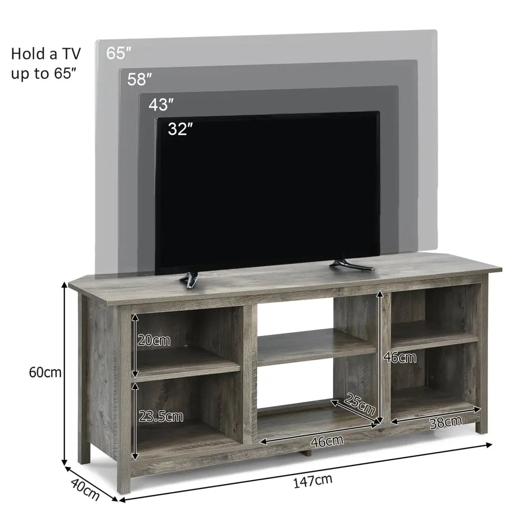 2-Tier Entertainment Media Console Center-Gray - Gray - Entertainment Centers & TV Stands