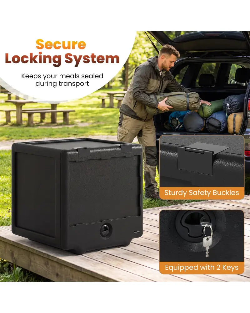 2 Tier Insulated Food Pan Carrier Food Warmer with Removable Tray and Box - Food Warmers & Burners