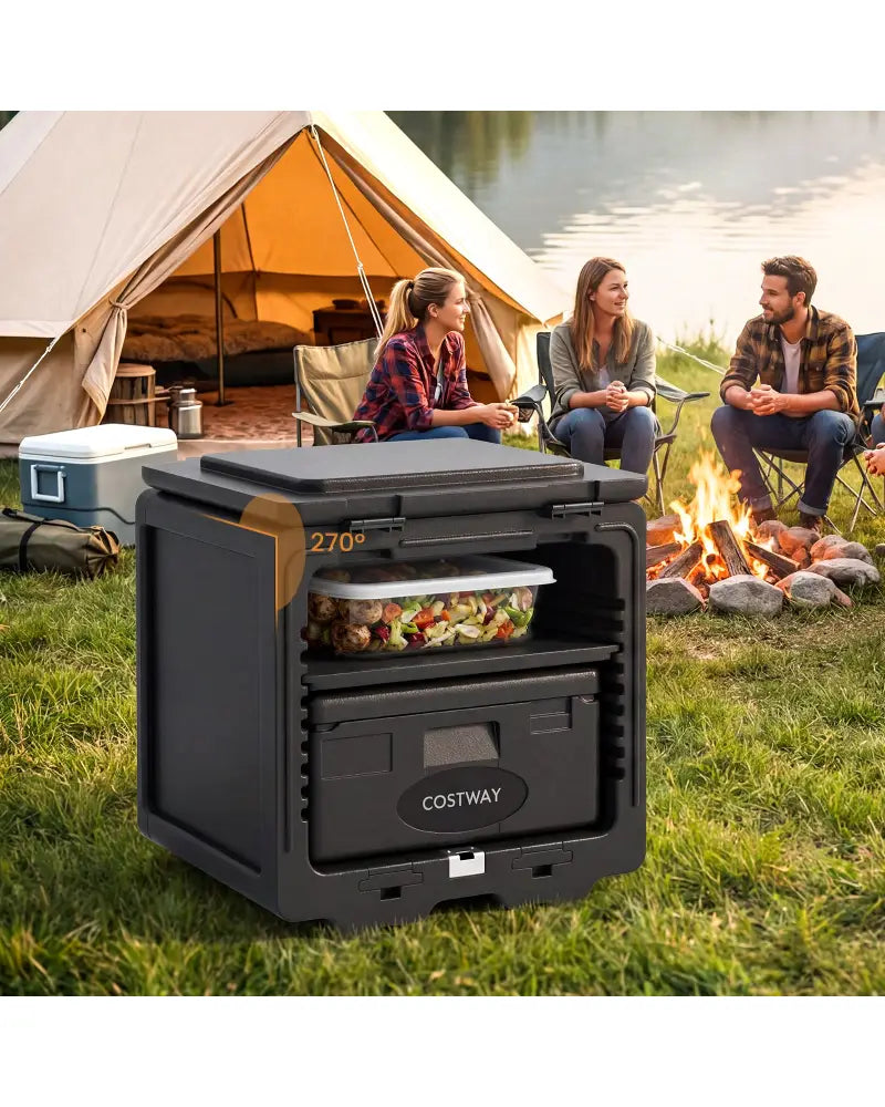 2 Tier Insulated Food Pan Carrier Food Warmer with Removable Tray and Box - Food Warmers & Burners