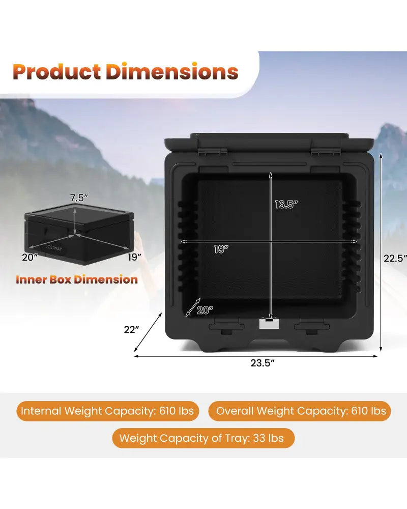 2 Tier Insulated Food Pan Carrier Food Warmer with Removable Tray and Box - Food Warmers & Burners