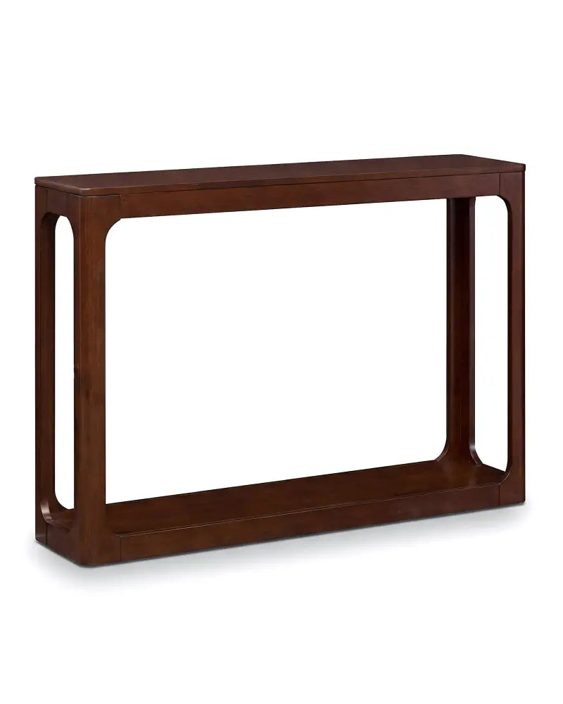2-Tier Mid Century Wood Console Table with Storage Shelf-Brown - Brown - Console Tables