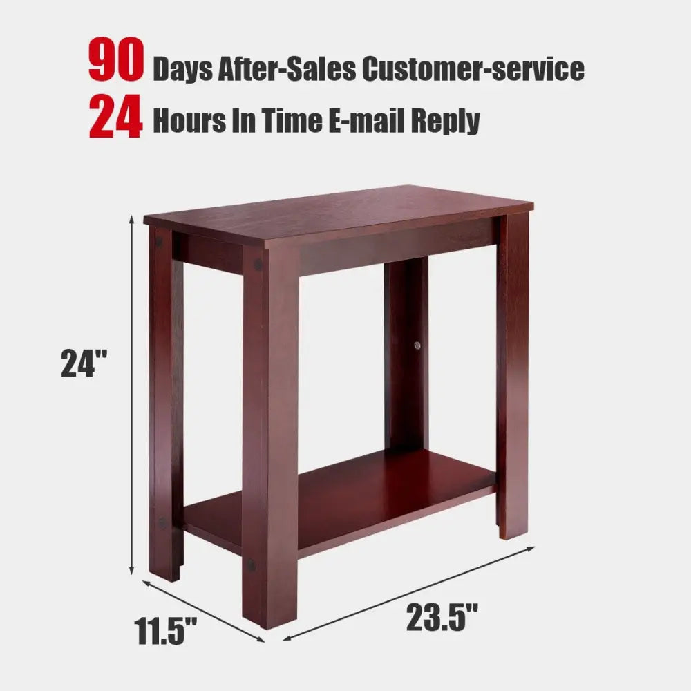2-Tier Modern Compact End Table with Storage Shelf-Espresso - Espresso - End & Side Tables