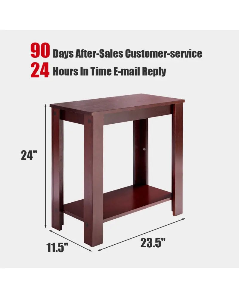 2-Tier Modern Compact End Table with Storage Shelf-Espresso - Espresso - End & Side Tables