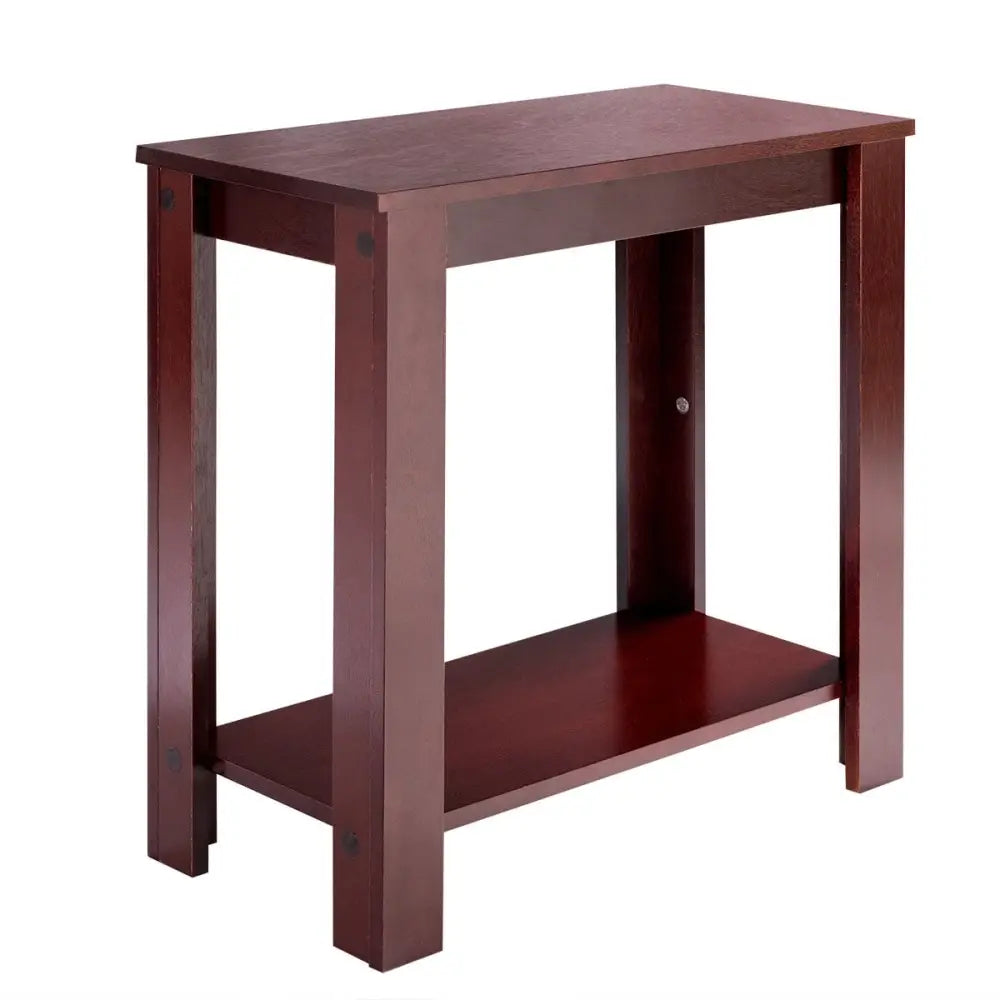 2-Tier Modern Compact End Table with Storage Shelf-Espresso - Espresso - End & Side Tables