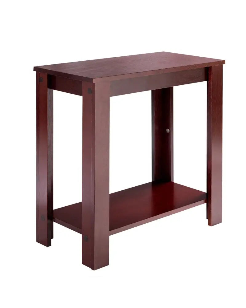 2-Tier Modern Compact End Table with Storage Shelf-Espresso - Espresso - End & Side Tables
