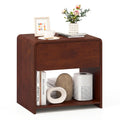 2-Tier Modern Style Nightstand with Drawer and Open Shelf for Bedroom-Walnut - Walnut - Nightstands