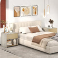 2-Tier Modern Style Nightstand with Drawer and Open Shelf-Oak - Oak - Nightstands