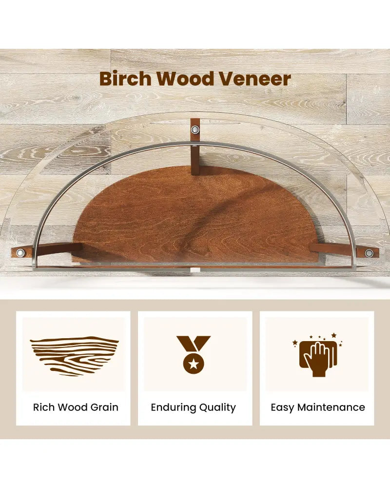 2-tier Tempered Glass Console Table with Clear Glass Top and Open Shelf-Walnut - Walnut - End & Side Tables