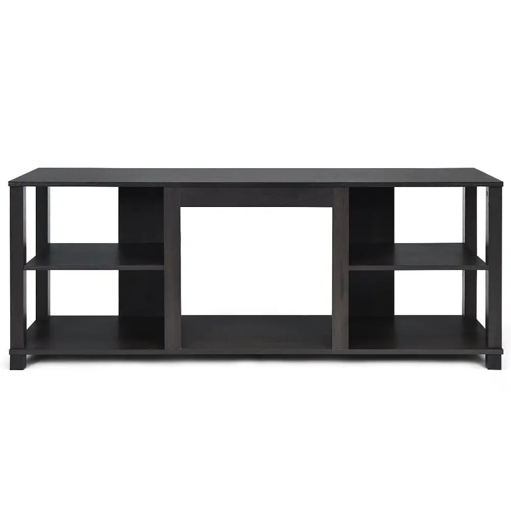 2-Tier TV Storage Cabinet Console with Adjustable Shelves - Black - Entertainment Centers & TV Stands