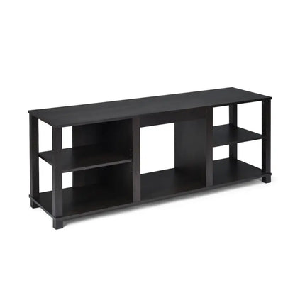 2-Tier TV Storage Cabinet Console with Adjustable Shelves - Black - Entertainment Centers & TV Stands