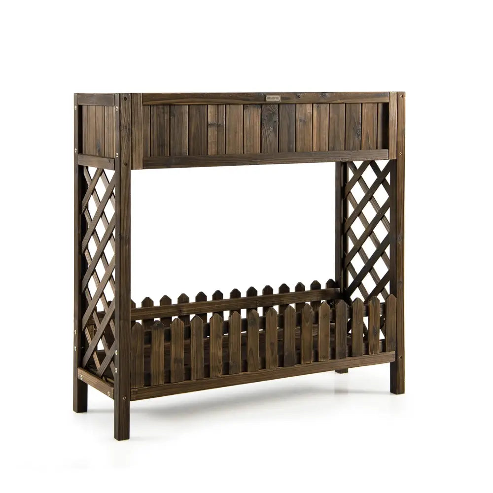 2-Tier Wood Raised Garden Bed for Vegetable and Fruit - Natural - Raised Garden Beds