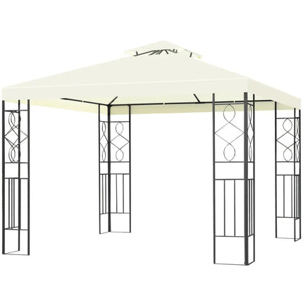 2 Tiers 10 x 10 Feet Patio Gazebo Canopy Tent - Beige - Gazebos