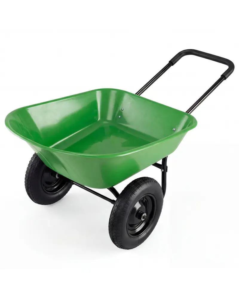 2 Tire Heavy-duty Dolly Utility Cart Wheelbarrow Garden Cart-Light Green - Light Green - Garden Carts