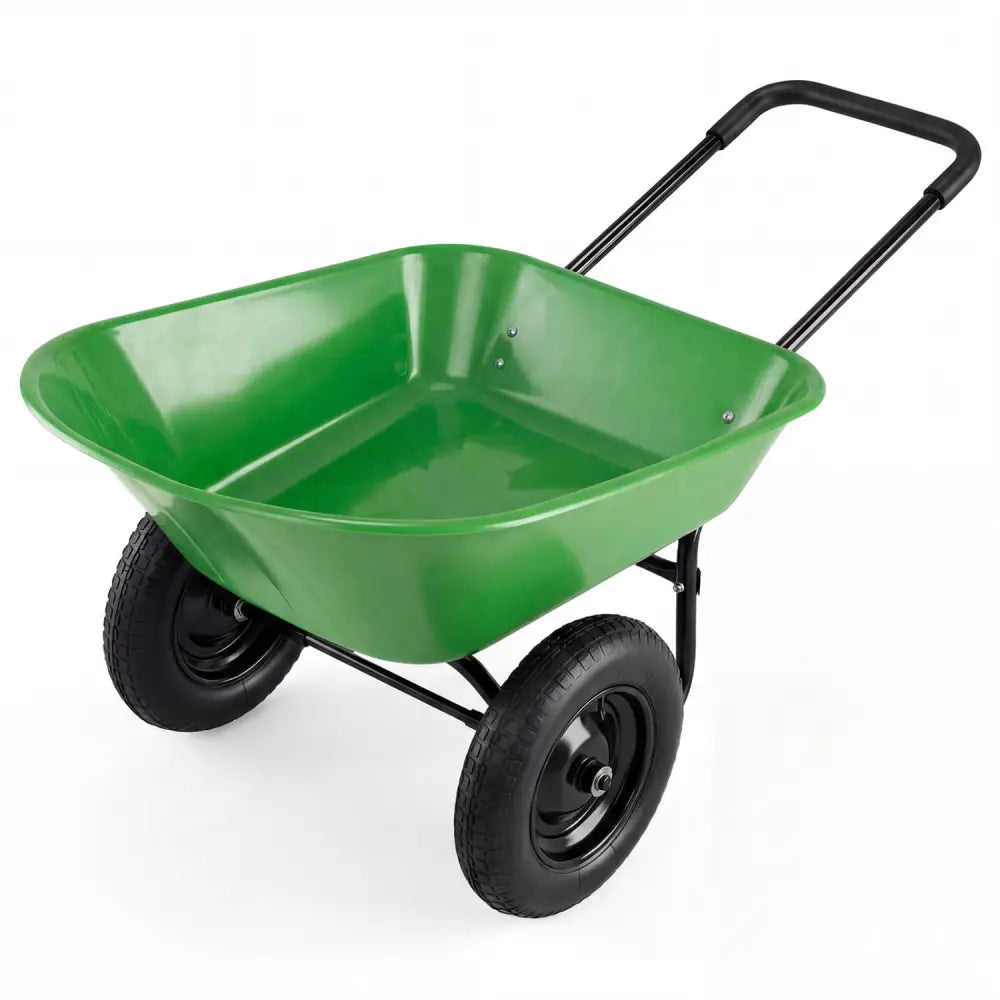 2 Tire Heavy-duty Dolly Utility Cart Wheelbarrow Garden Cart-Light Green - Light Green - Garden Carts