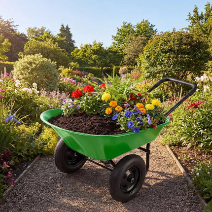 2 Tire Heavy-duty Dolly Utility Cart Wheelbarrow Garden Cart-Light Green - Light Green - Garden Carts