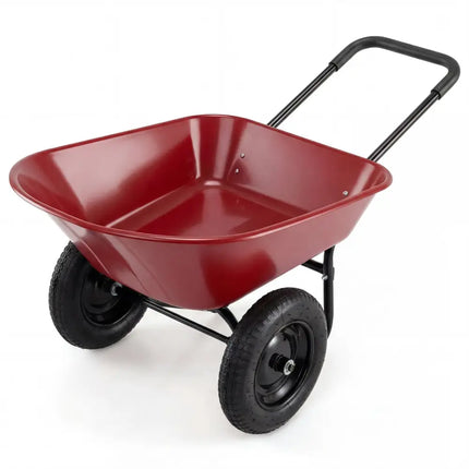 2 Tire Heavy-duty Dolly Utility Cart Wheelbarrow Garden Cart-Red - Red - Garden Carts