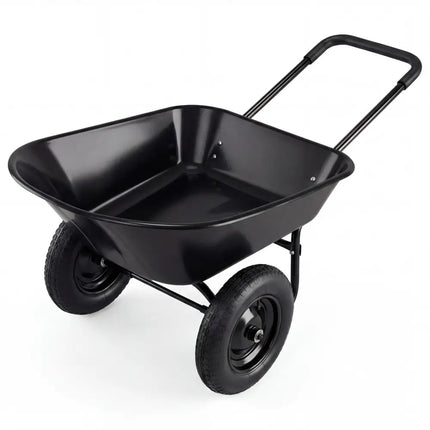 2 Tire Wheelbarrow Garden Cart Heavy-duty Dolly Utility Cart-Black - Black - Garden Carts