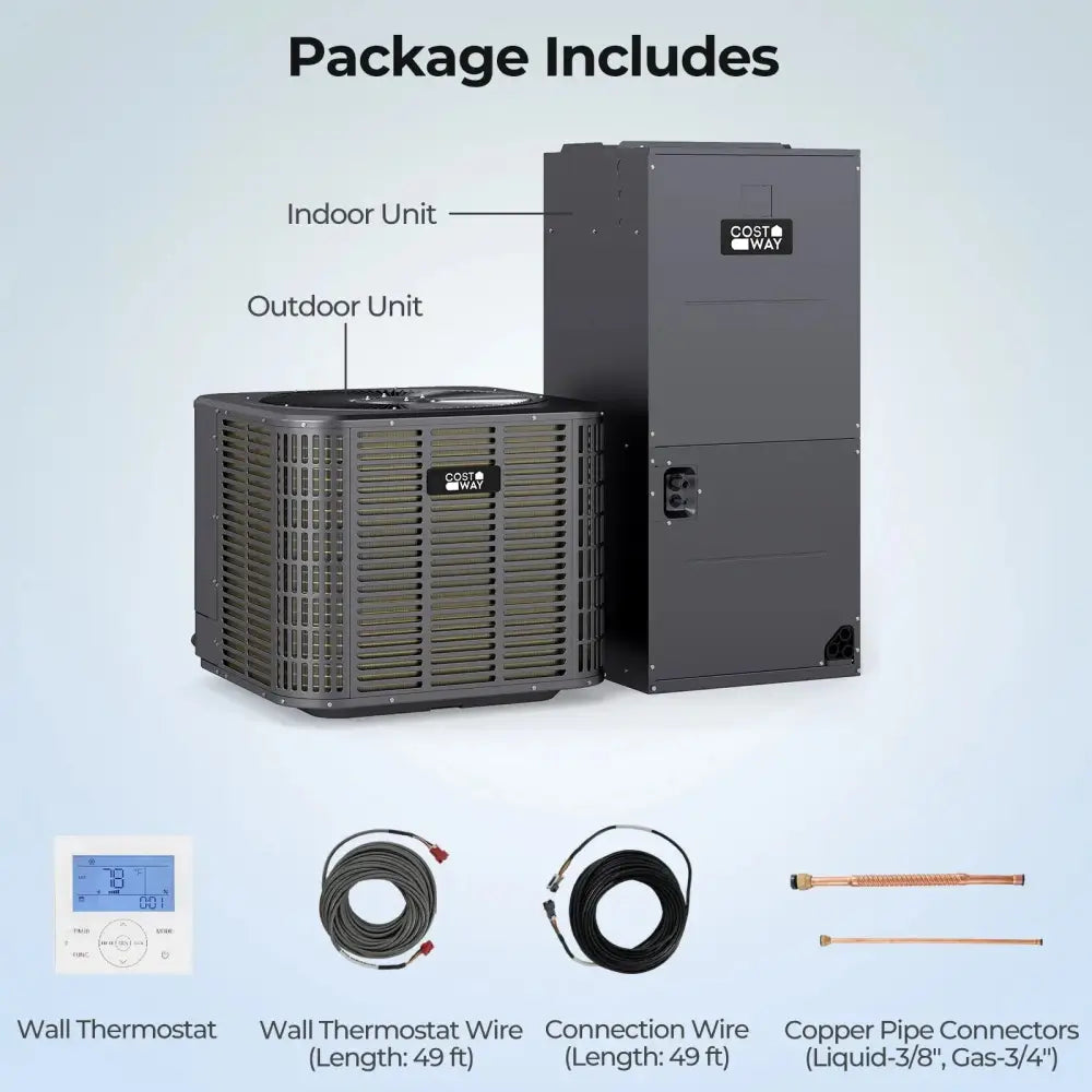 2 Ton 18 SEER2 High-Performance Heat Pump System (Operates down to -15„ƒ) Costway
