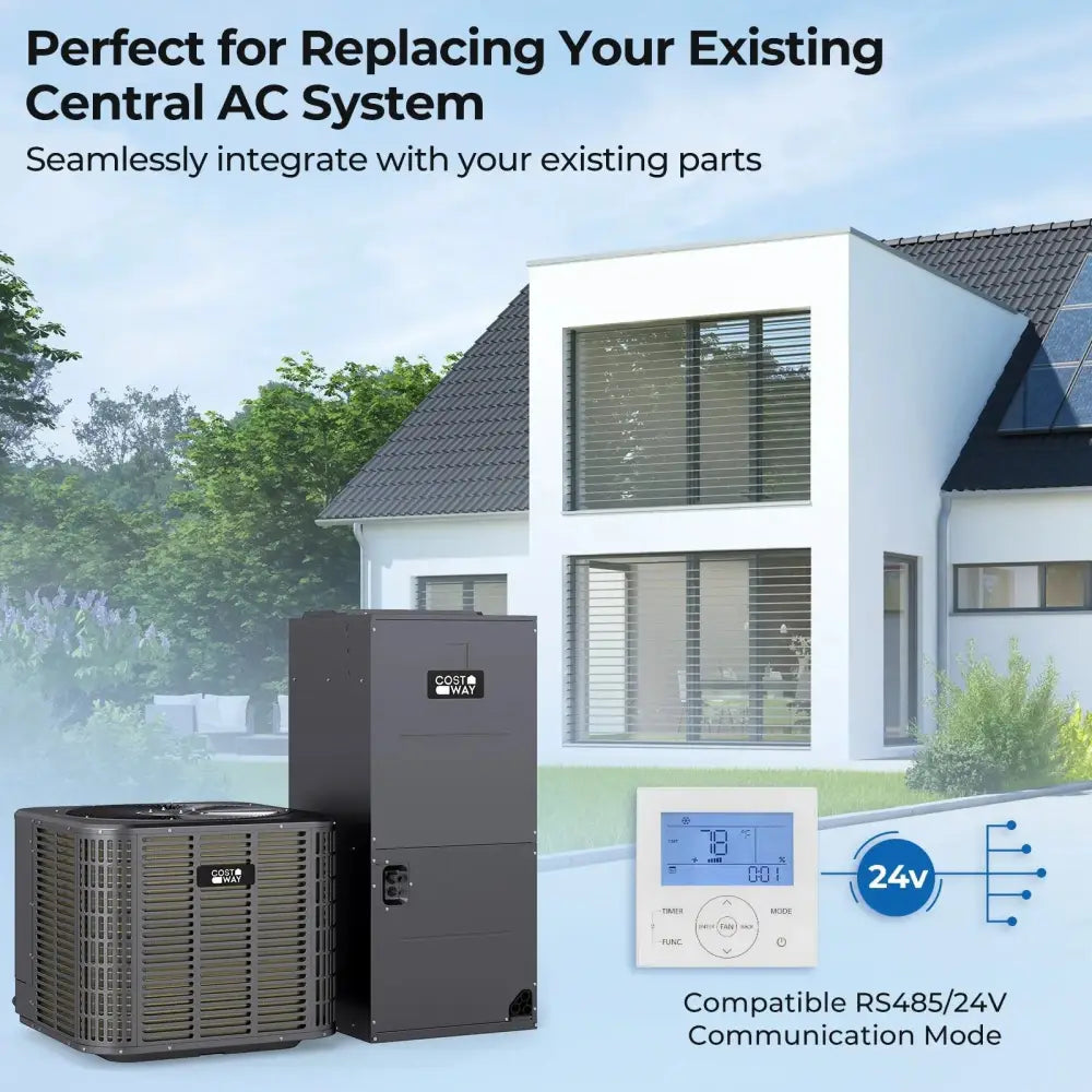 2 Ton 18 SEER2 High-Performance Heat Pump System (Operates down to -15„ƒ) Costway
