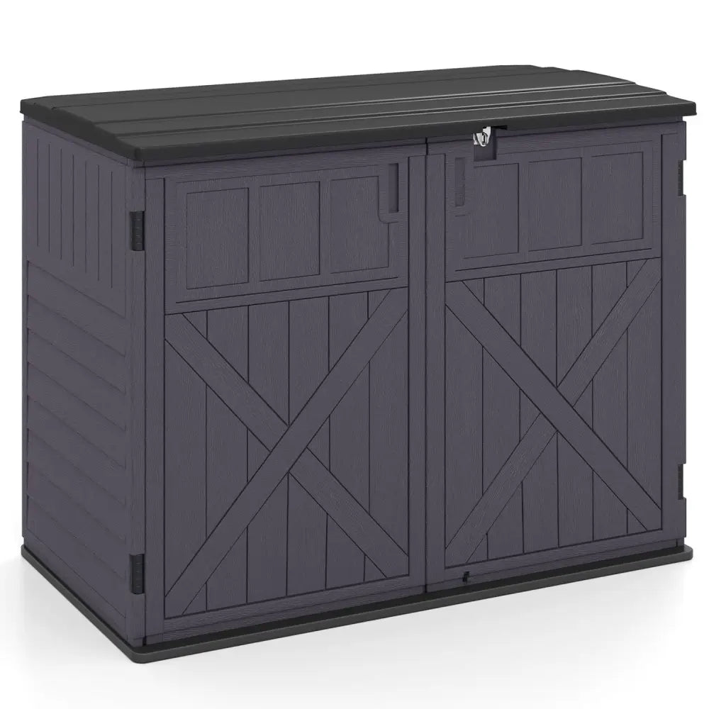 20 Cu.Ft Horizontal Resin Storage Shed with Adjustable Shelf-Brown - Brown - Sheds & Outdoor Storage