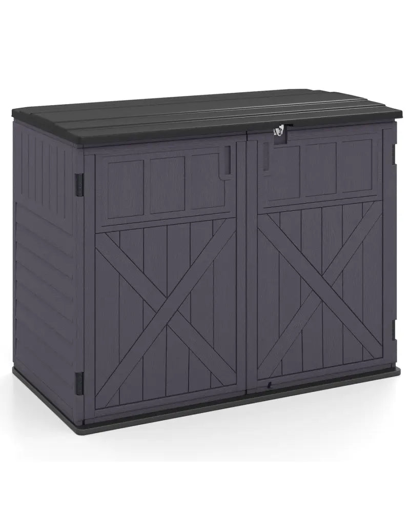 20 Cu.Ft Horizontal Resin Storage Shed with Adjustable Shelf-Brown - Brown - Sheds & Outdoor Storage