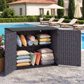 20 Cu.Ft Horizontal Resin Storage Shed with Adjustable Shelf-Brown - Brown - Sheds & Outdoor Storage