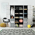 20-Cube DIY Plastic Cube Storage Organizer with Doors Costway