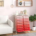 20 Drawers Rolling Storage Cart Studio Organizer-Gradient Pink - Gradient Pink - File Cabinets