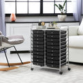 20 Drawers Storage Rolling Cart Studio Organizer-Black Costway